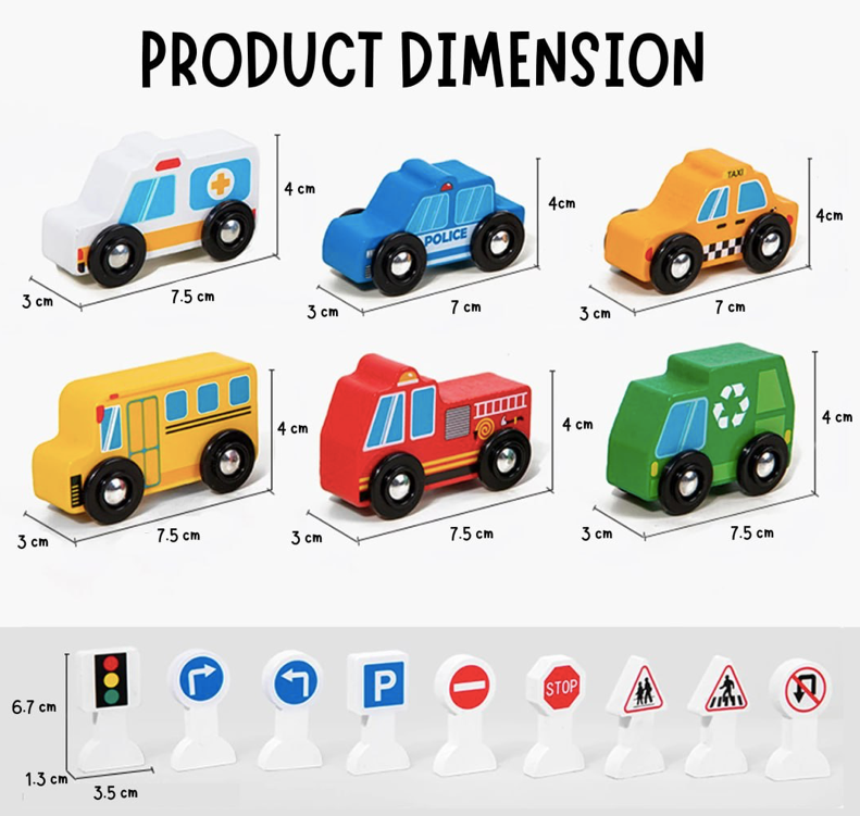 Wooden Cars & Traffic Signs