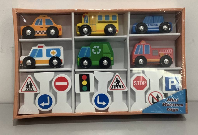 Wooden Cars & Traffic Signs