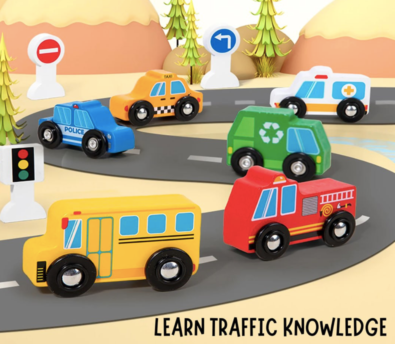 Wooden Cars & Traffic Signs