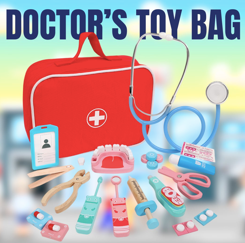 Wooden Doctor's Toy Bag