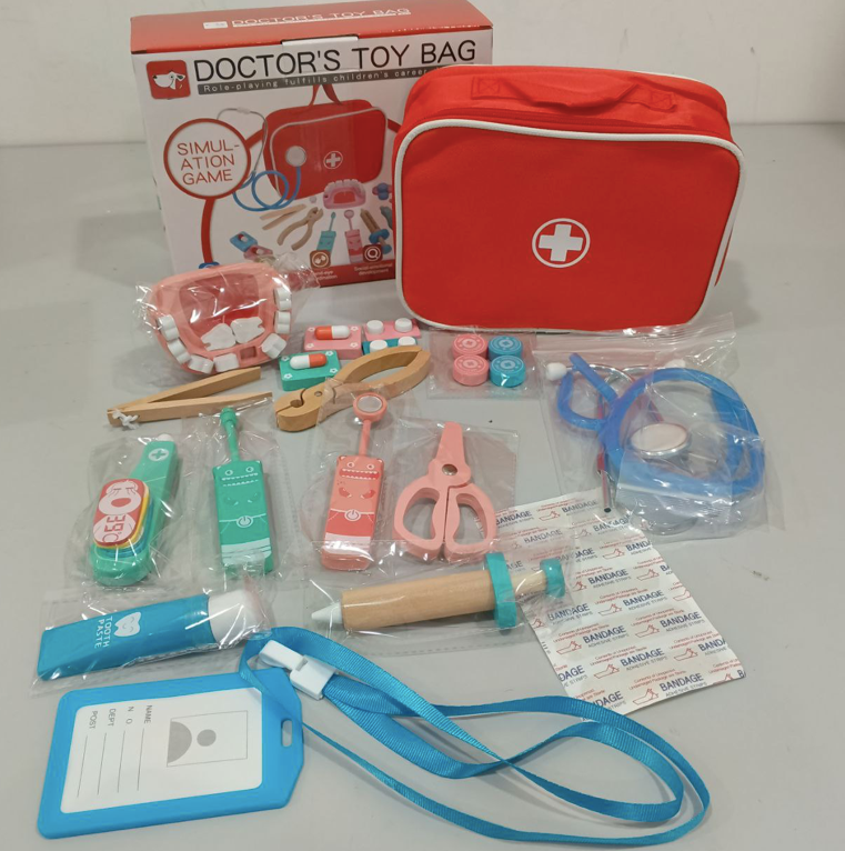Wooden Doctor's Toy Bag