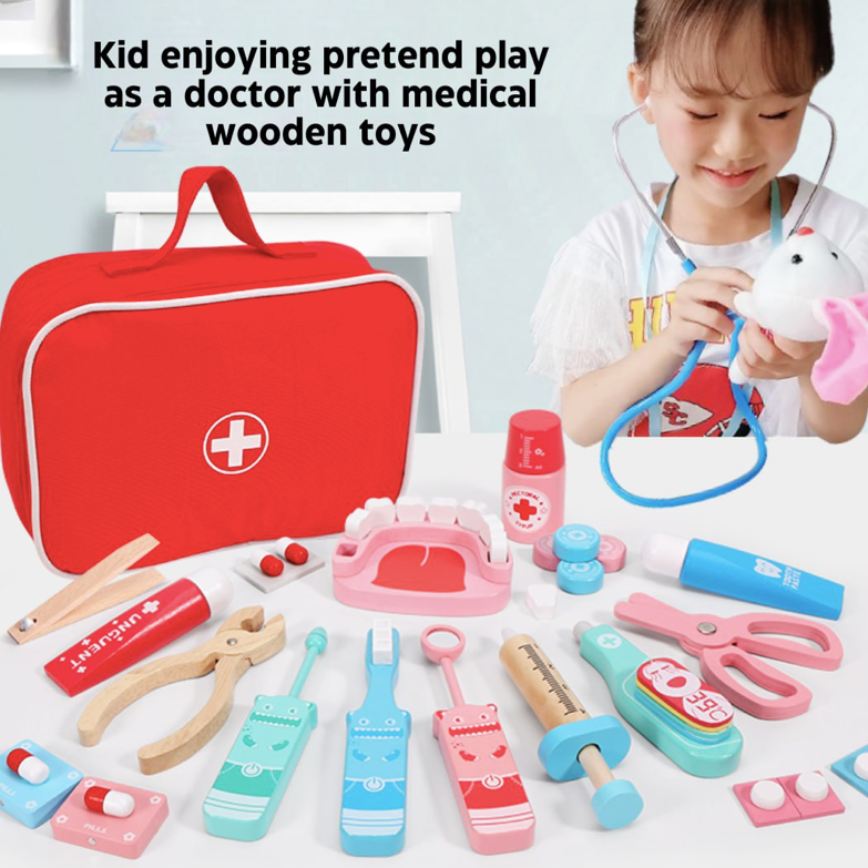 Wooden Doctor's Toy Bag
