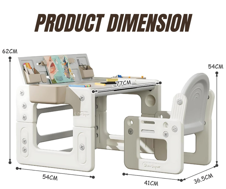 3 Way Study Table with Chair