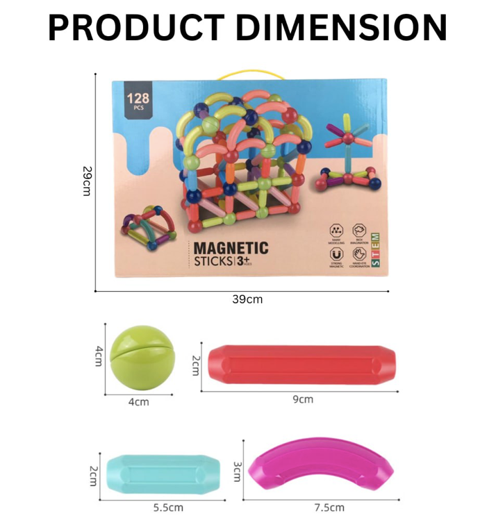 Magnetic Sticks 128pcs