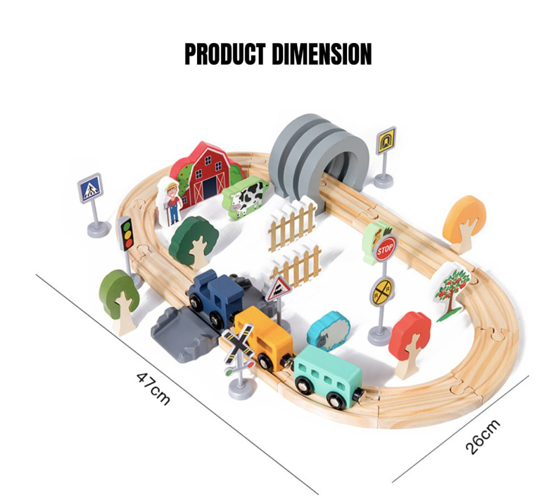 Wooden Farm Rail 42pcs
