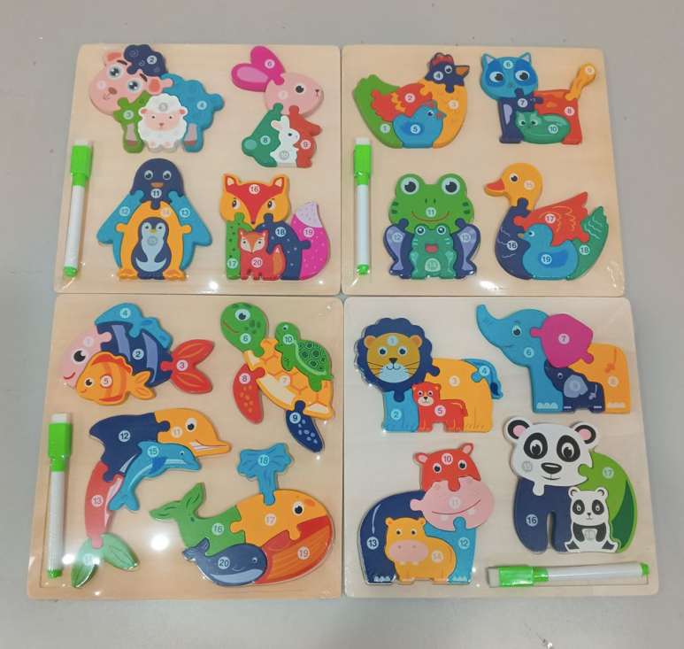 Wooden 2in1 Puzzle & Drawing Board