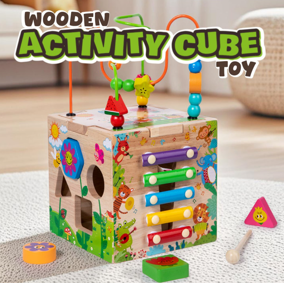 Wooden Activity Cube Toy