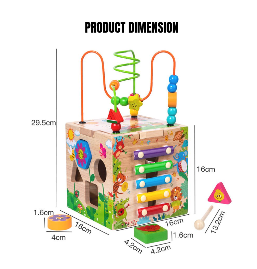 Wooden Activity Cube Toy