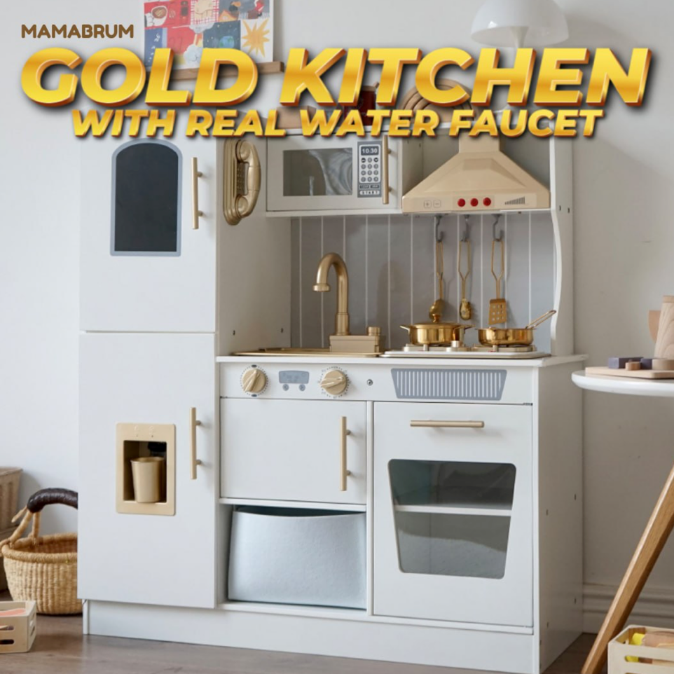 Mamabrum Gold Kitchen with Real Water Faucet
