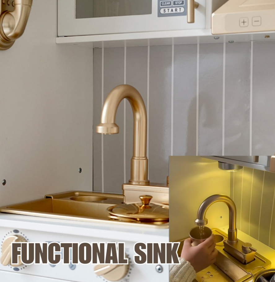 Mamabrum Gold Kitchen with Real Water Faucet