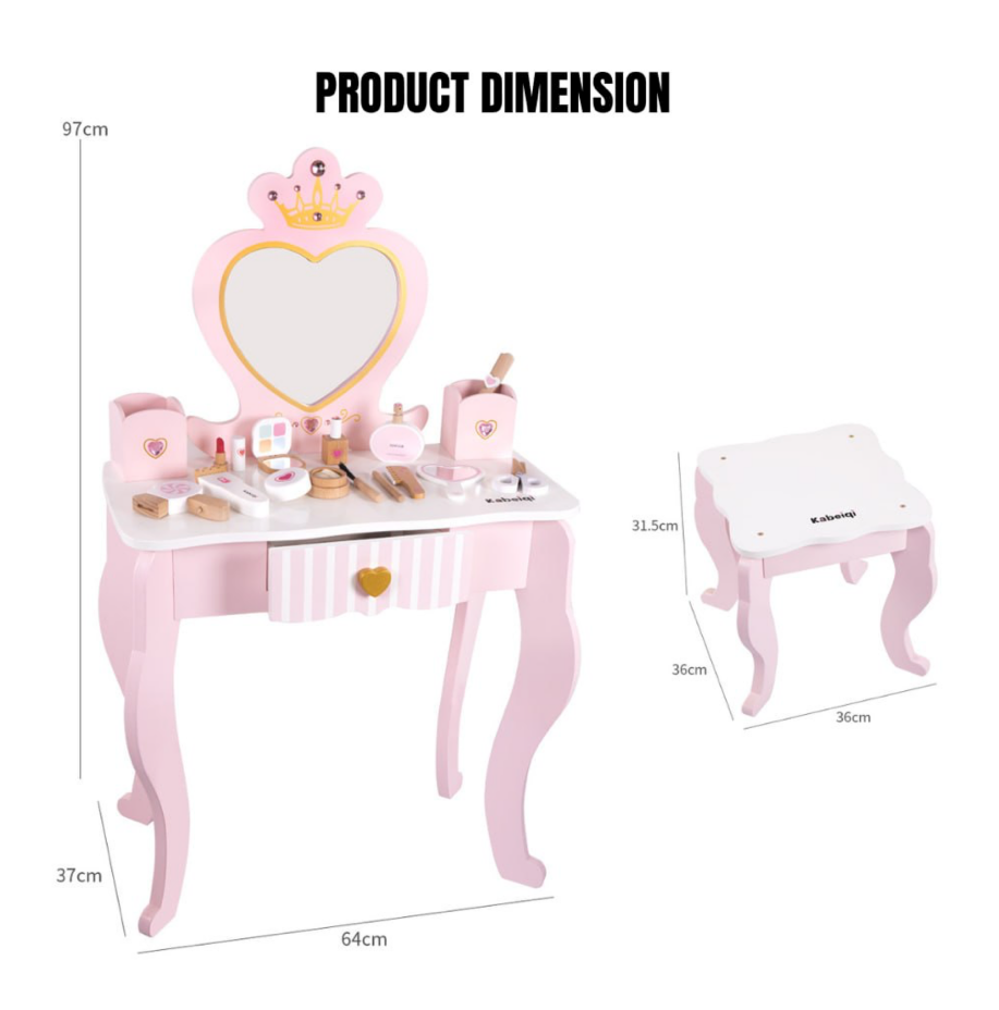Danish Royal Love Wooden Dressing Table