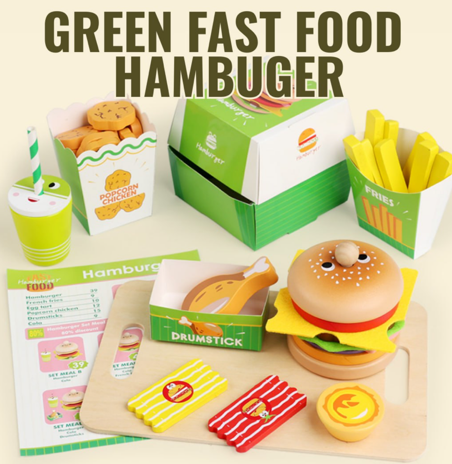 Green Fast Food Hamburger