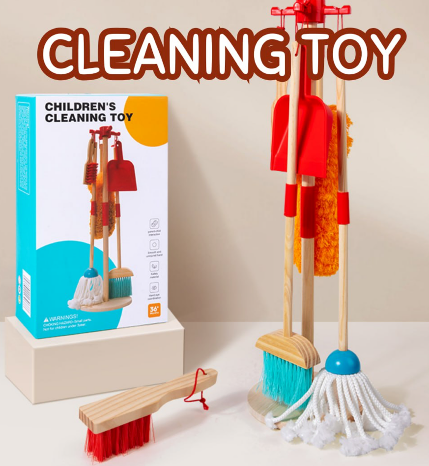 Wooden Children Cleaning Toy