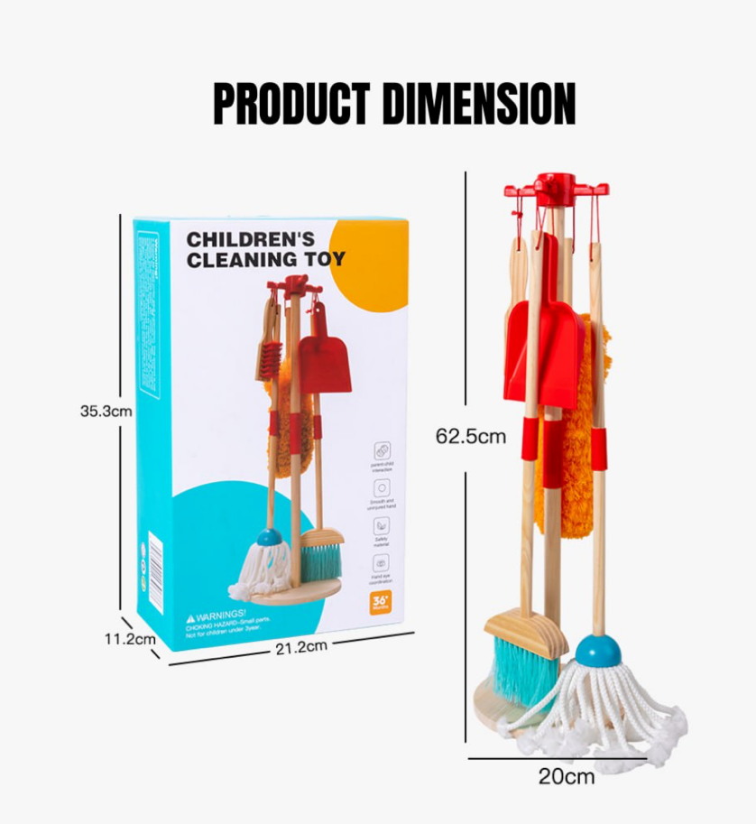 Wooden Children Cleaning Toy