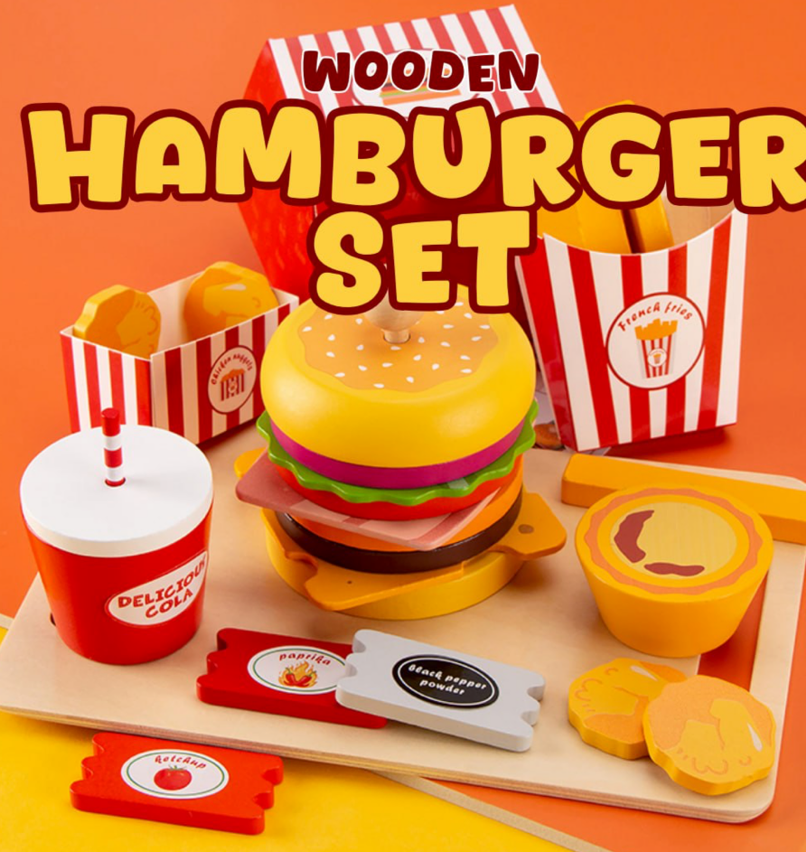Wooden Hamburger Set