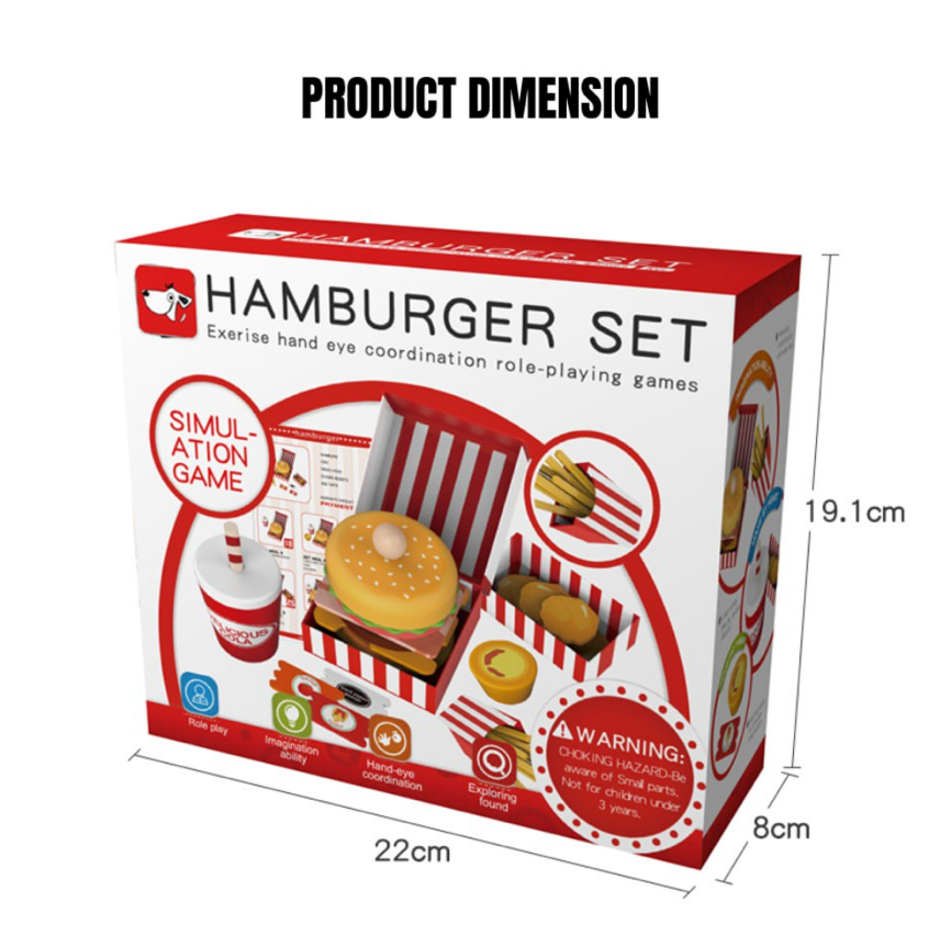 Wooden Hamburger Set