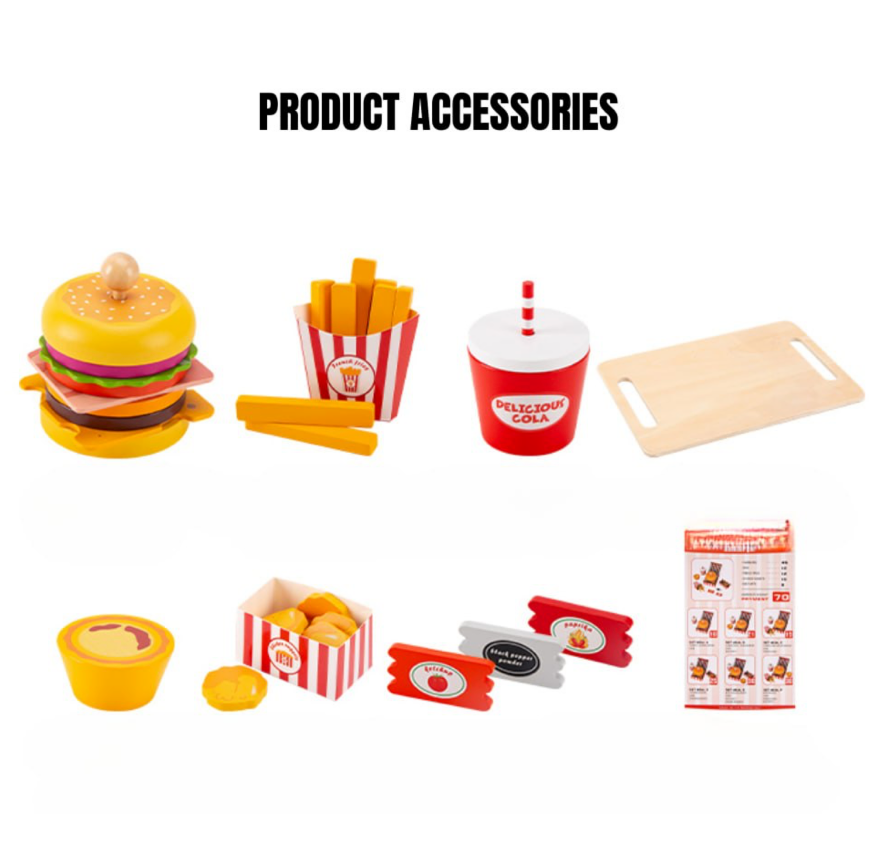 Wooden Hamburger Set