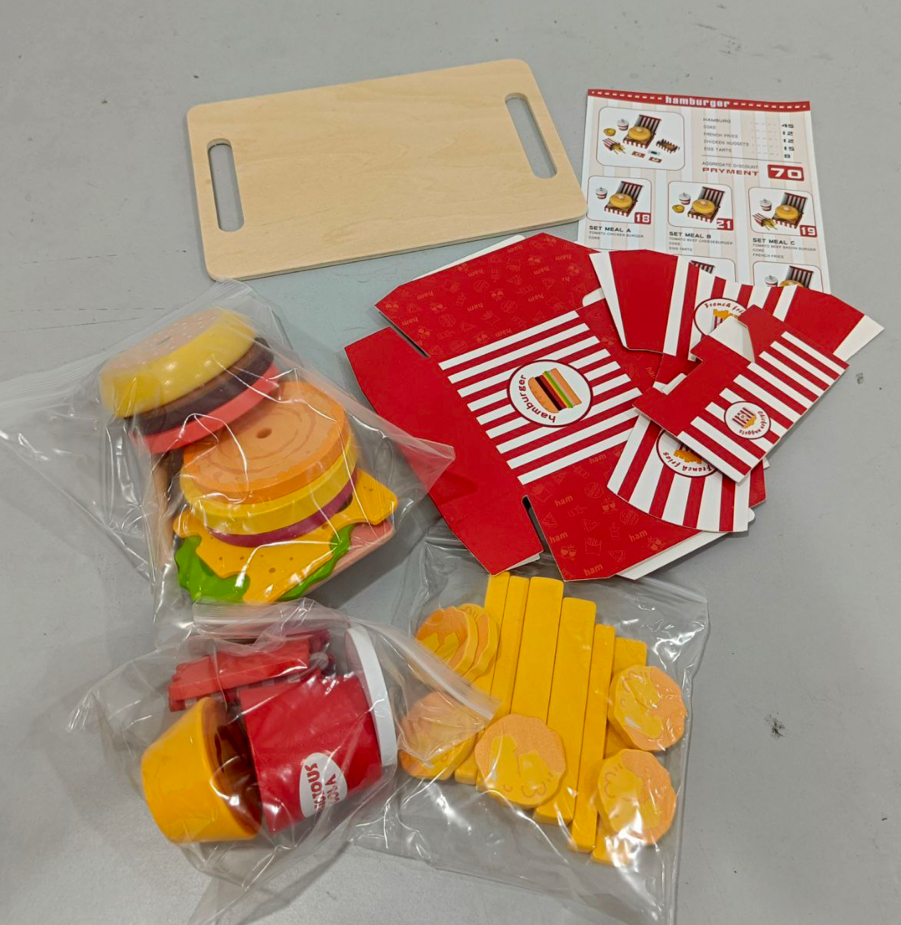 Wooden Hamburger Set