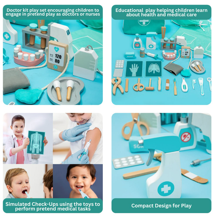 Wooden Doctor's Kit Playset