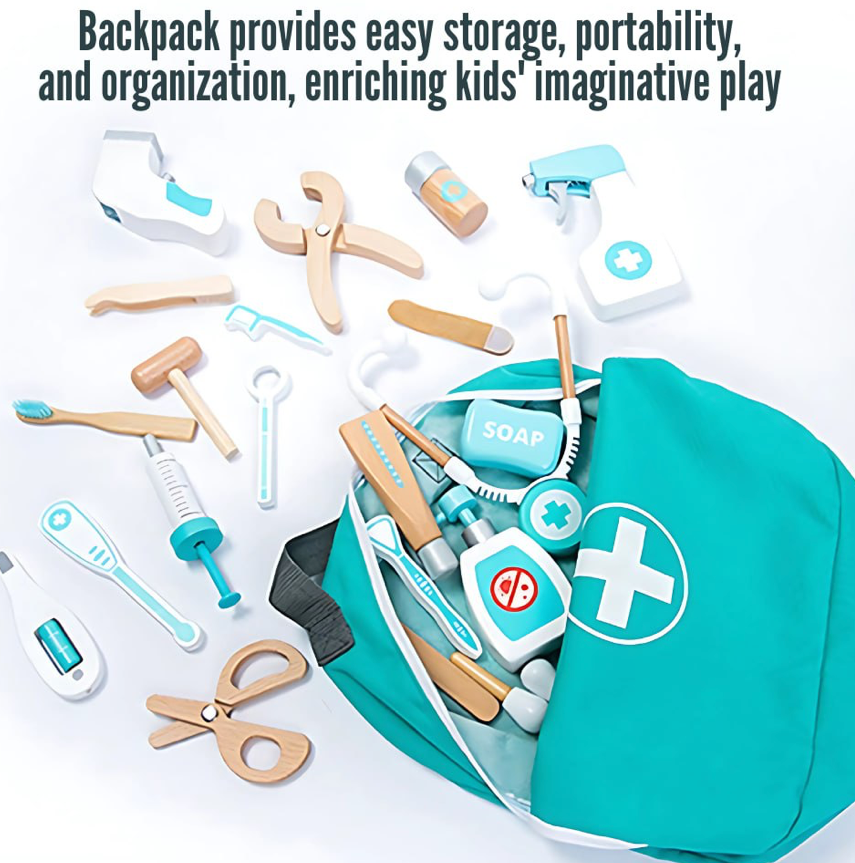 Wooden Doctor's Kit Playset