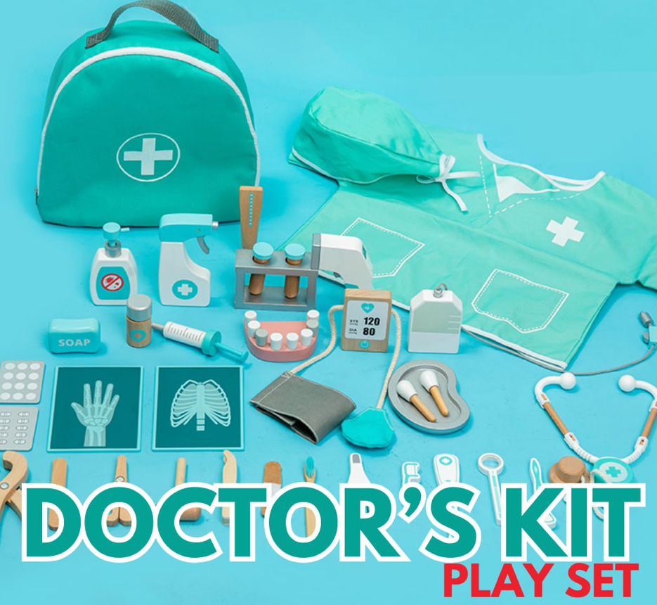 Wooden Doctor's Kit Playset