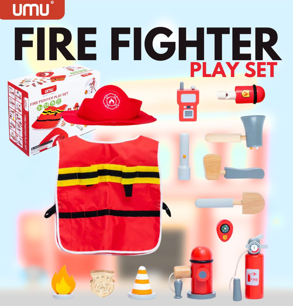 Wooden Firefighter Play Set