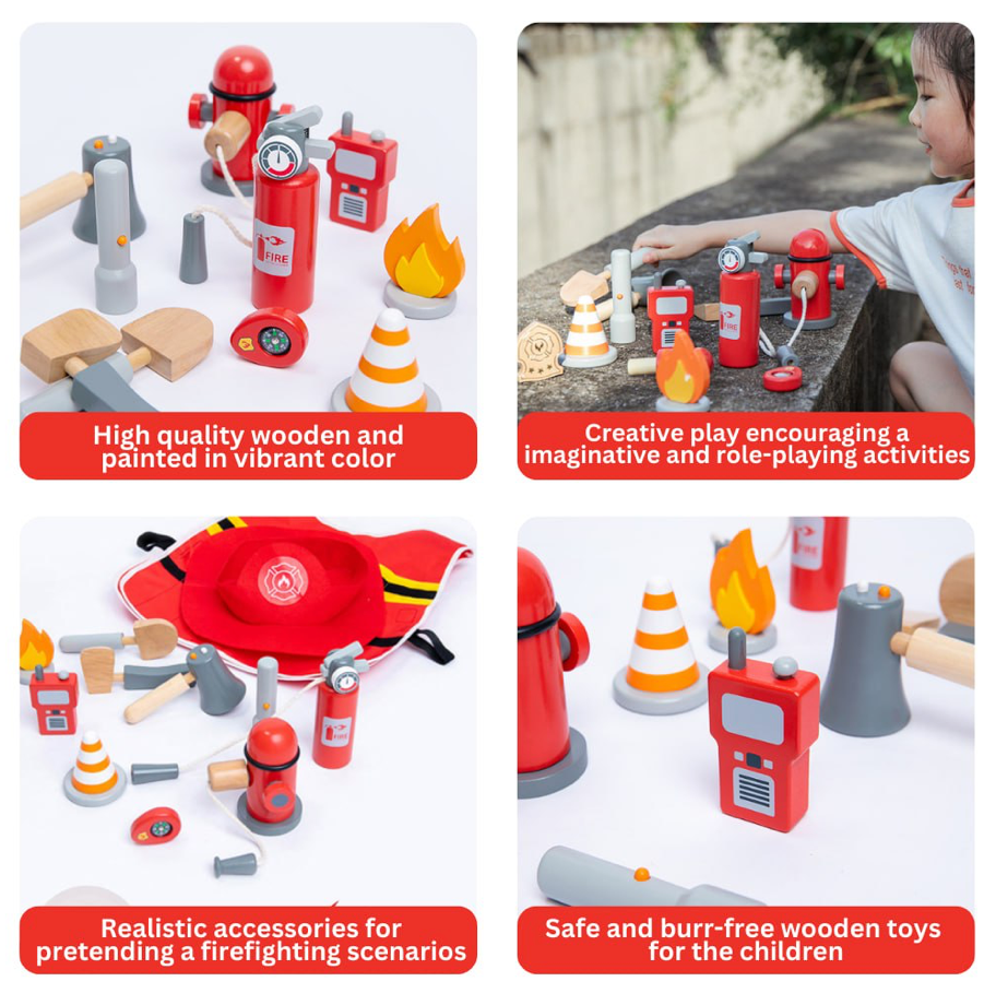 Wooden Firefighter Play Set