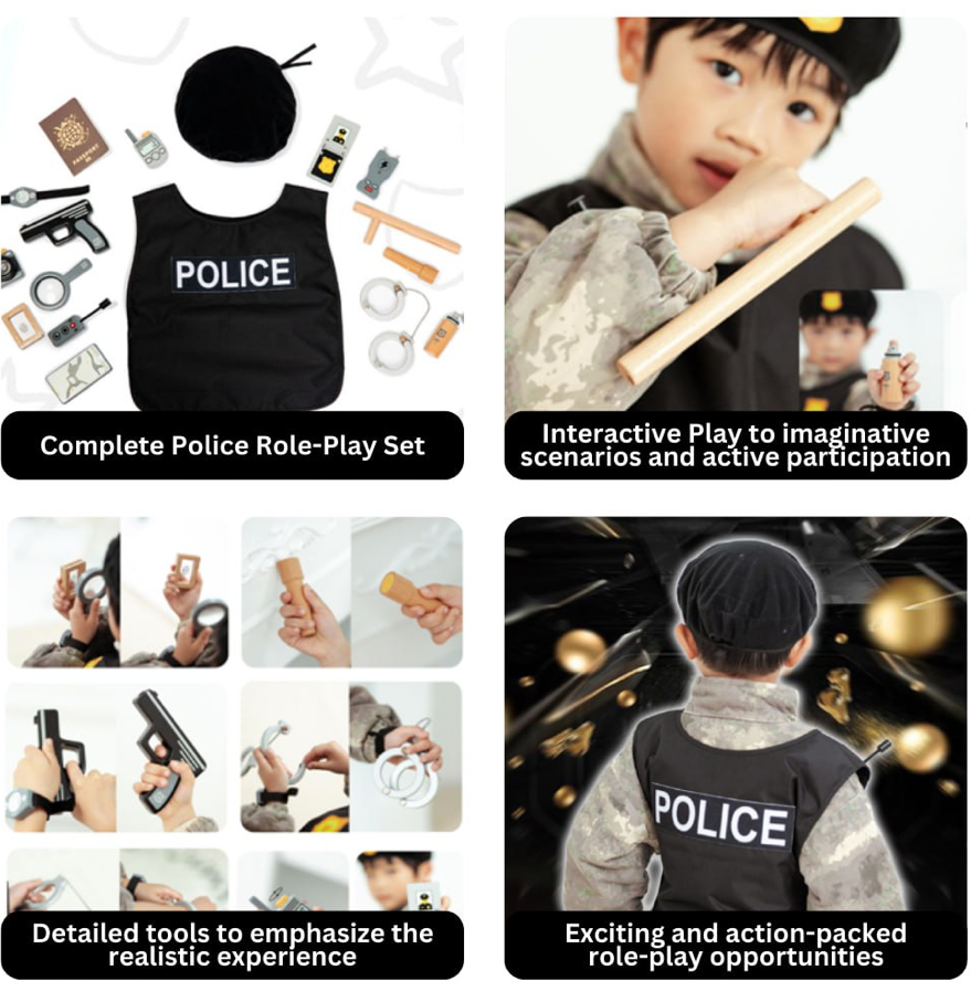 Wooden Police Play Set
