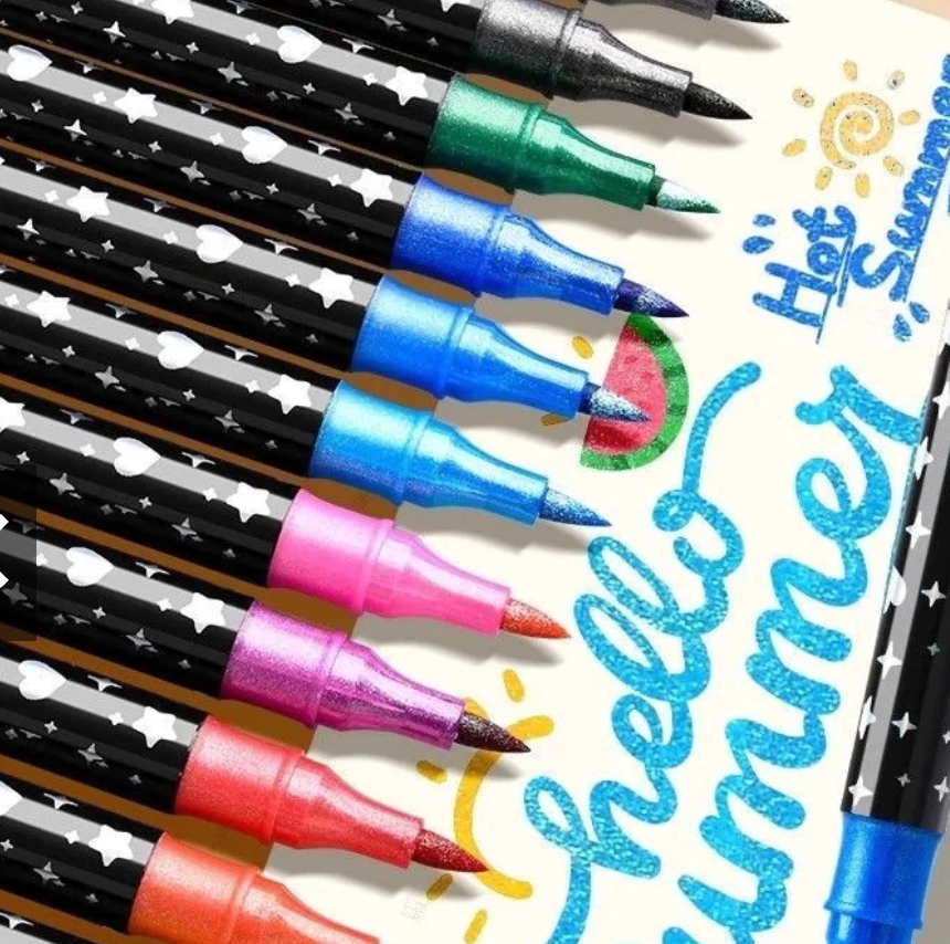 Dual Tip Glitter Marker Pen