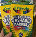 B1T1 Crayola fine line ultra-clean washable markers 10 colors